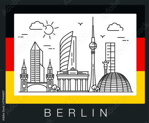 Berlin, Germany. Illustration of city sights