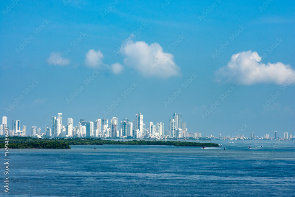 Naklejka premium Cartagena, Colombia - view from sea