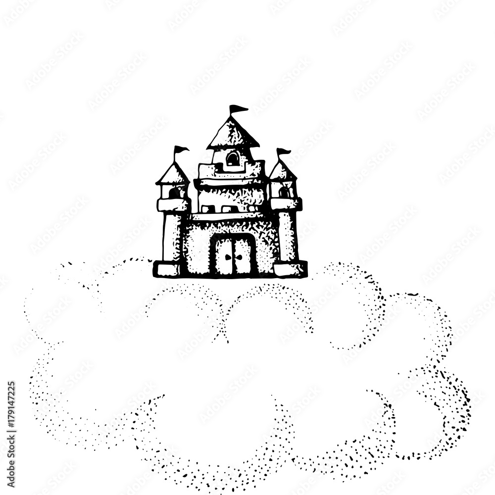 design drawing sketch of the castle
