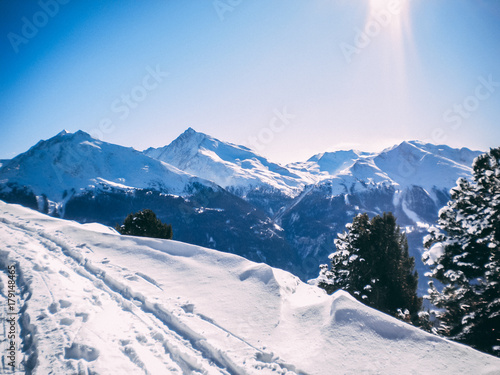 winter in mountains sunny France