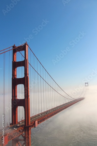golden gate bridge inside the fog #179149218