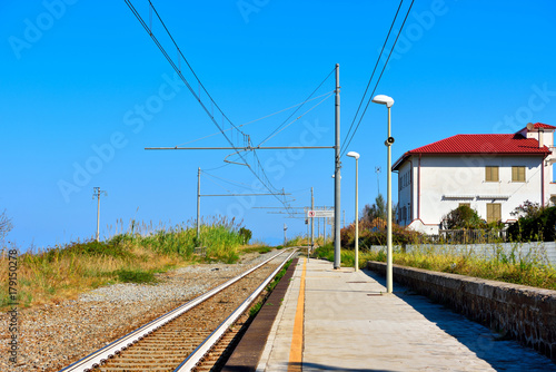 railway on the sea in Zambrone Italy photo