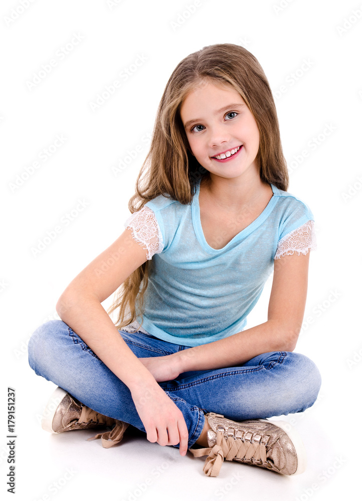 Portrait of adorable smiling happy little girl child isolated Portrait of adorable smiling happy little girl child isolated