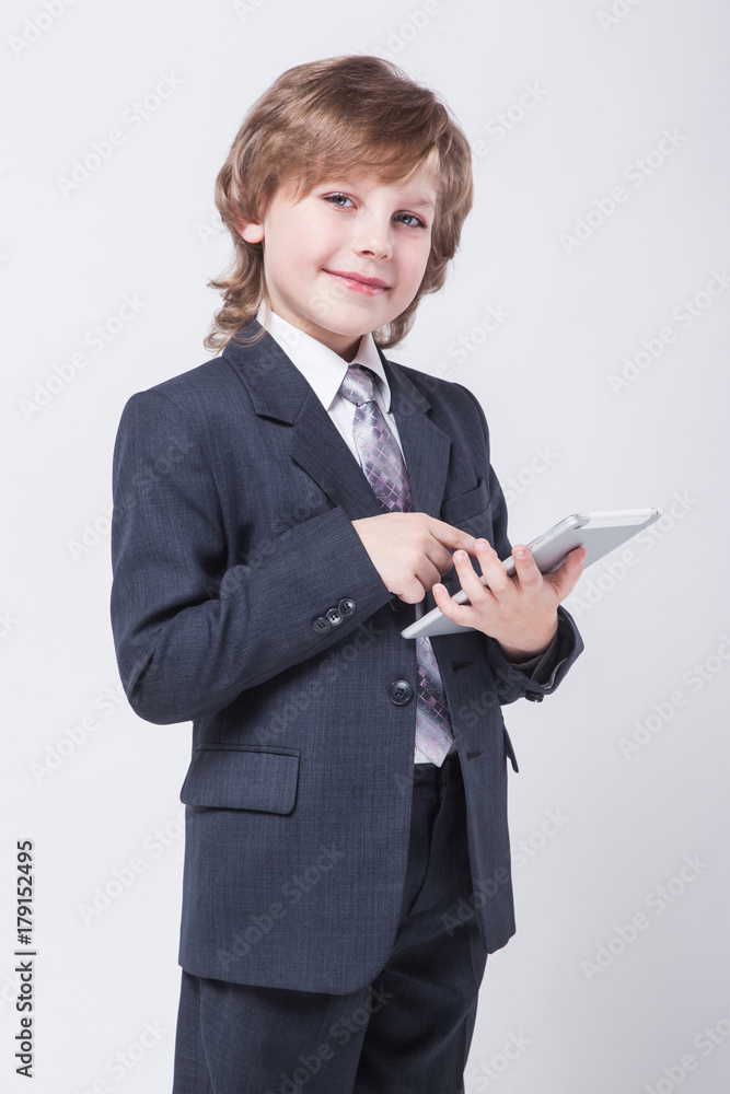 young successful businessman with a tablet in hands young successful businessman with a tablet in hands