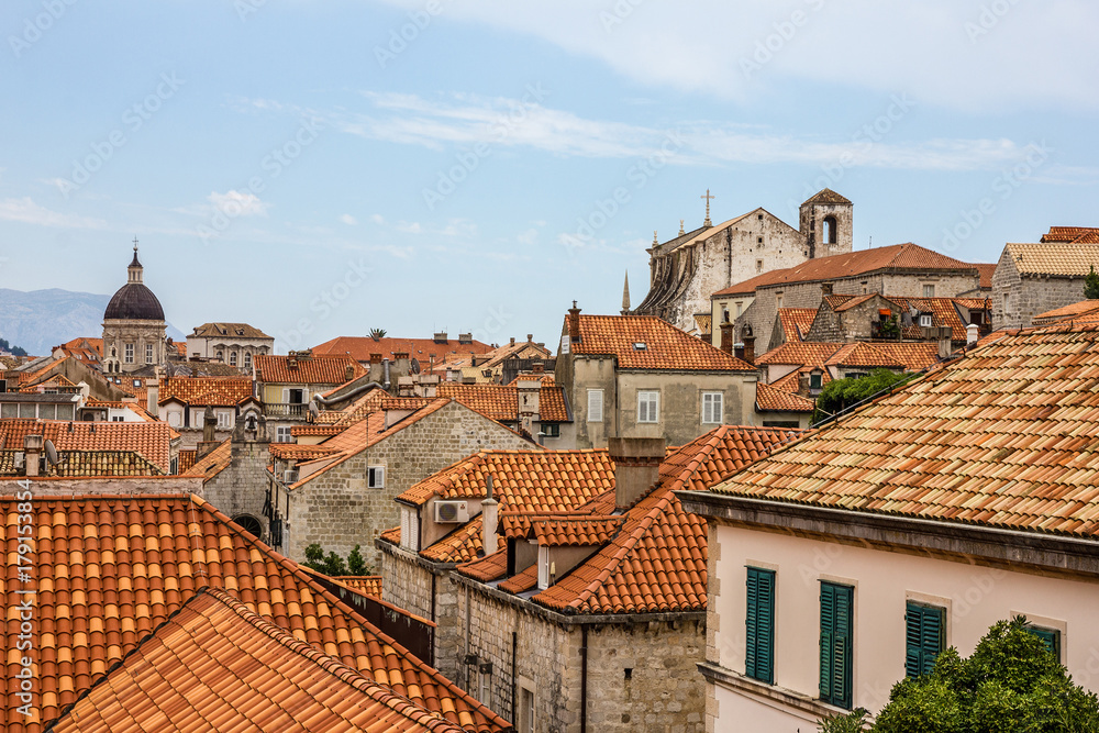 Dubrovnik city, Croatia. Ancient town panoramic view