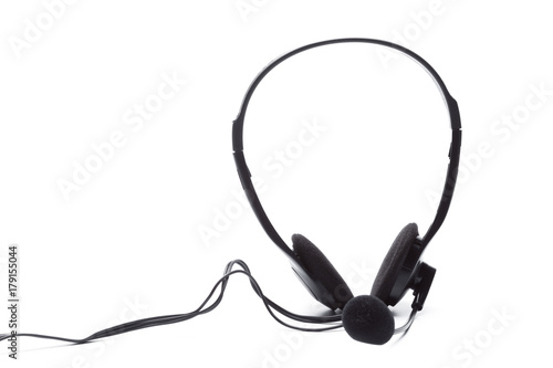 headset with microphone isolated on white