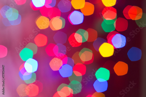 Out of focus Christmas lights creating a beautiful bokeh