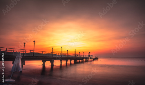 Pier in the sunrise