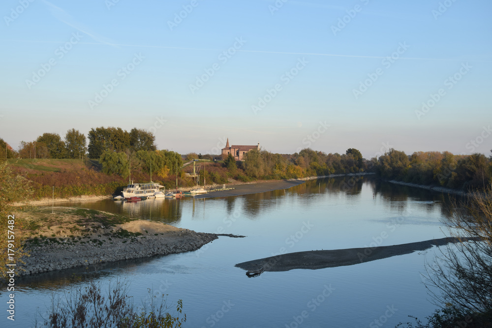 Po River's Fall in Autumn Season