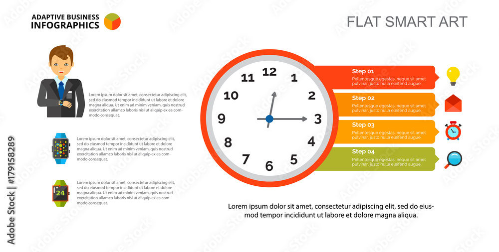 Clock diagram Slide Template Stock Vector | Adobe Stock
