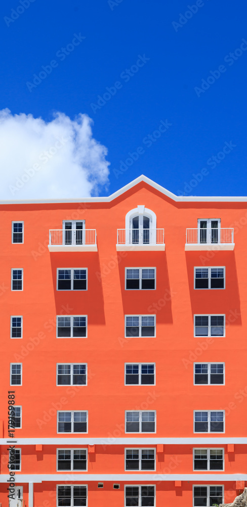 Orange Building on Blue Sky