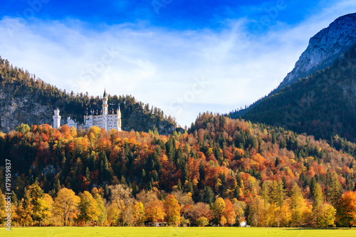 Neuschwanstein Castle in Autumn photo