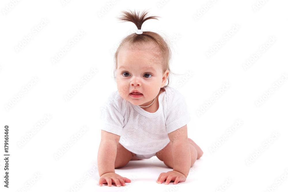 cute cheerful little girl in white shirt cute cheerful little girl in white shirt