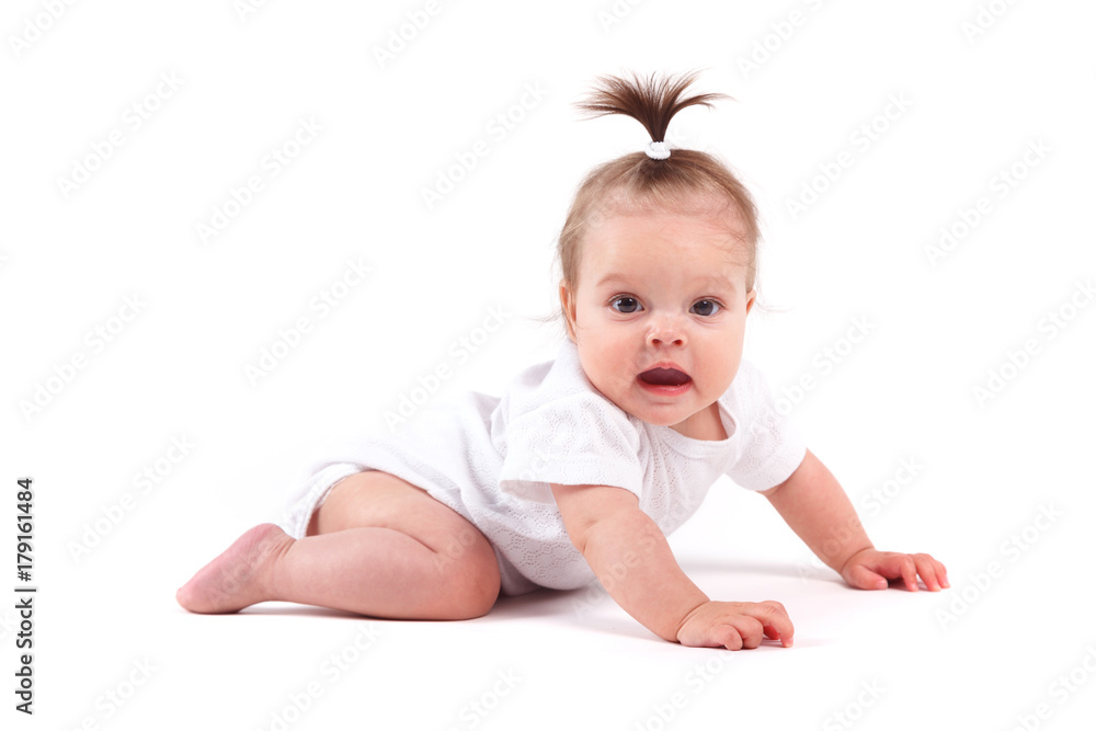 cute cheerful little girl in white shirt cute cheerful little girl in white shirt