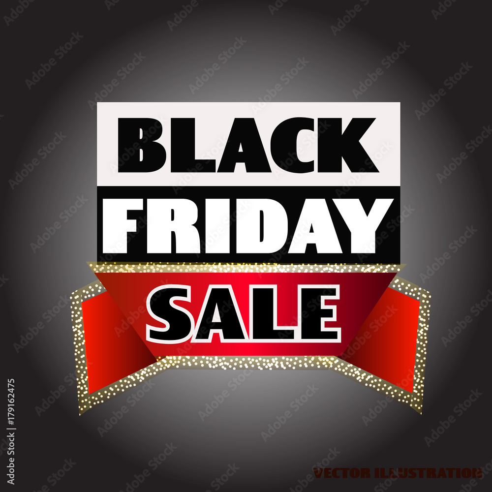 Bright background for black friday. Dark web banner for black Friday sale. Concept of advertising for seasonal offer. Vector illustration.