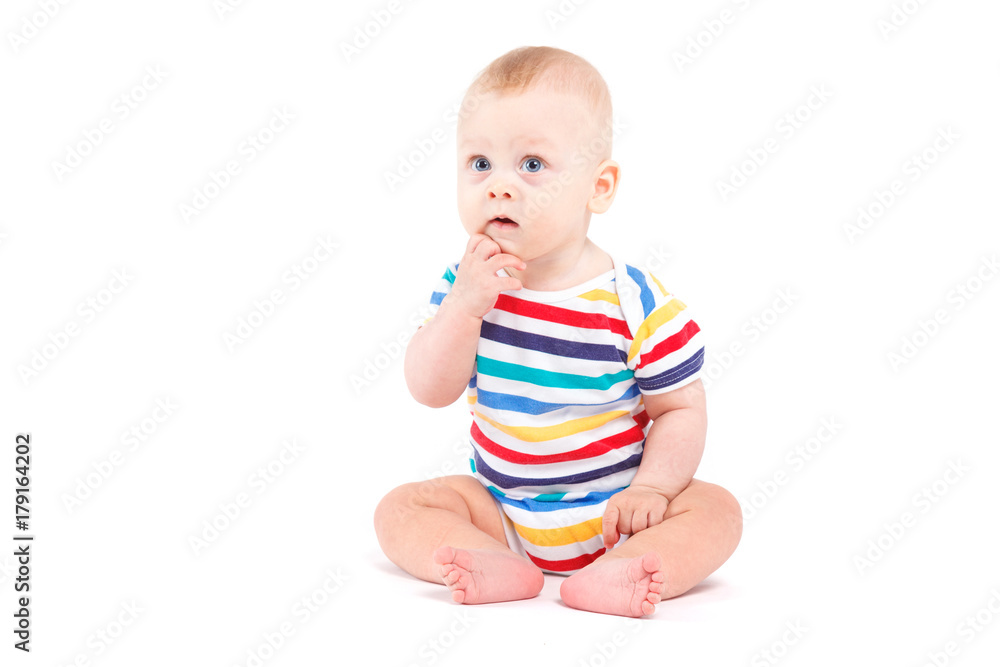 cute baby boy in colorful shirt cute baby boy in colorful shirt