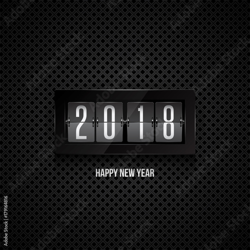 Happy new year 2018 flip clock