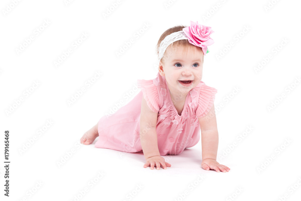 cute beautiful baby girl in pink dress and pink wrap cute beautiful baby girl in pink dress and pink wrap