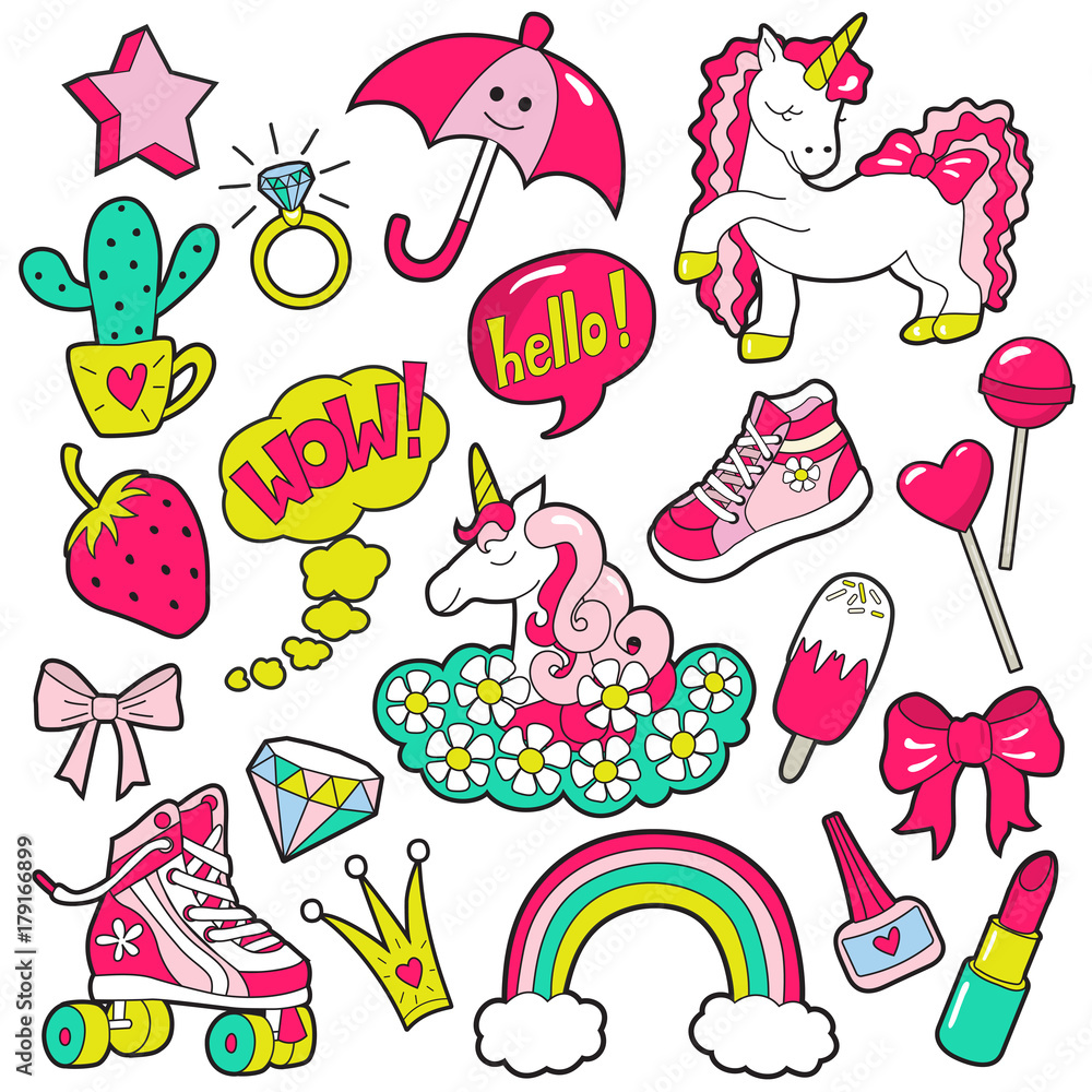 Girl's vector patches Girl's vector patches