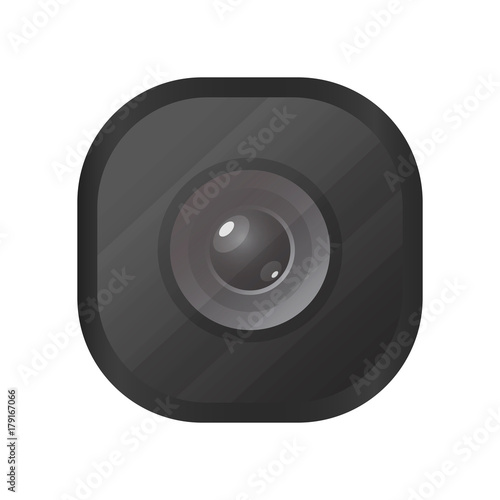 Camera lens of mobile phone on isolated white background.