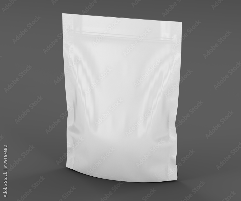 Single white blank sealed food pouch bag Single white blank sealed food pouch bag