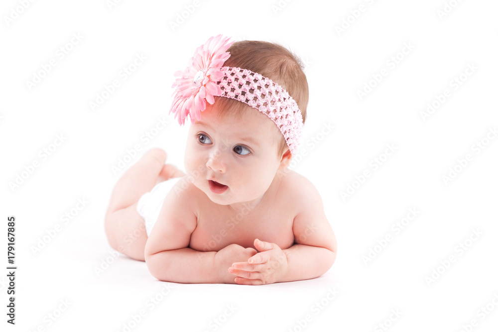cute beauty little girl in white diaper and wrap cute beauty little girl in white diaper and wrap