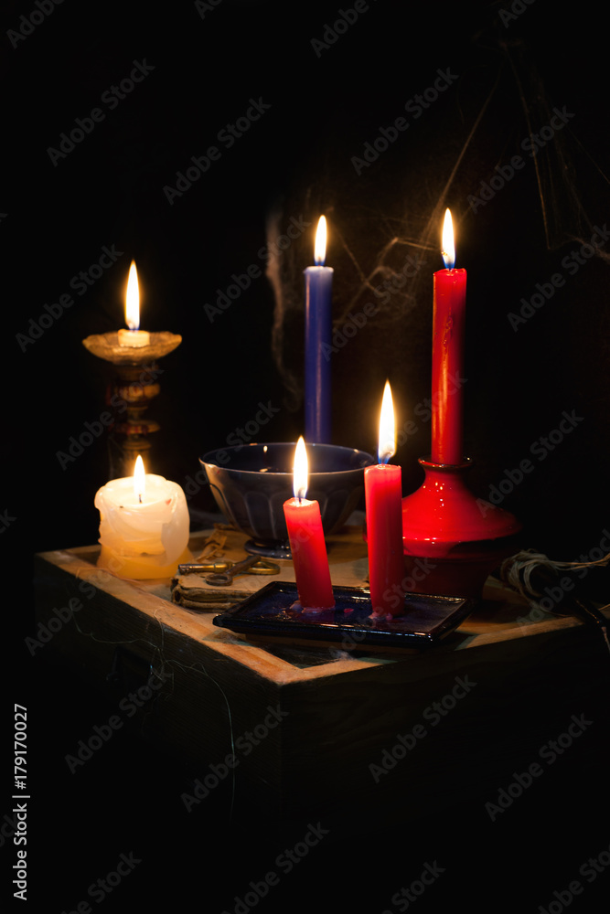 night and candle - divination of wax - polish tradition - divination from wax - evening predictions on the eve of St. Andrew