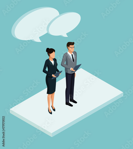 Isometric business avatars icon vector illustration graphic design © Jemastock