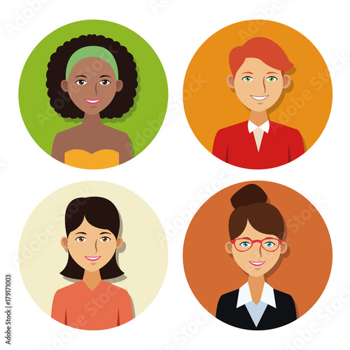 People in round icons icon vector illustration graphic design