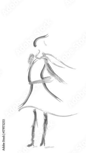 Junge Frau in kurzem Kleid