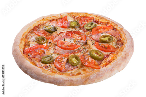 italian pizza on white background isolated