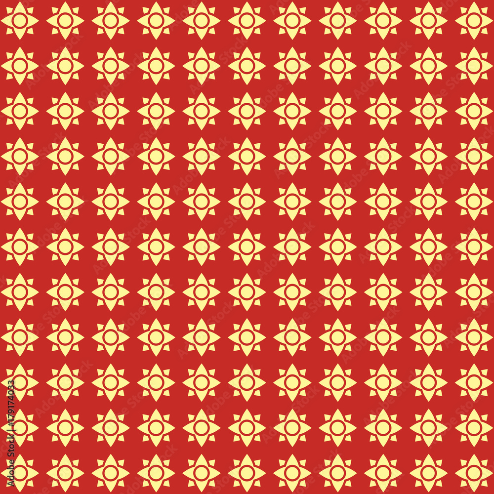 Abstract geometric pattern in red and yellow