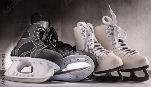 Photography Ice hockey skates and figure skates