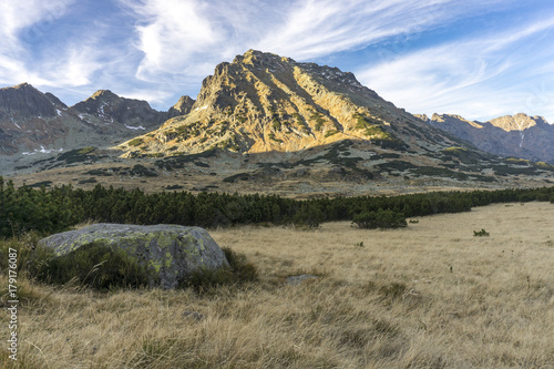 Autumn view of Kozi Wierch and Valley of Five Polish Ponds. Tatra Mountains. photo