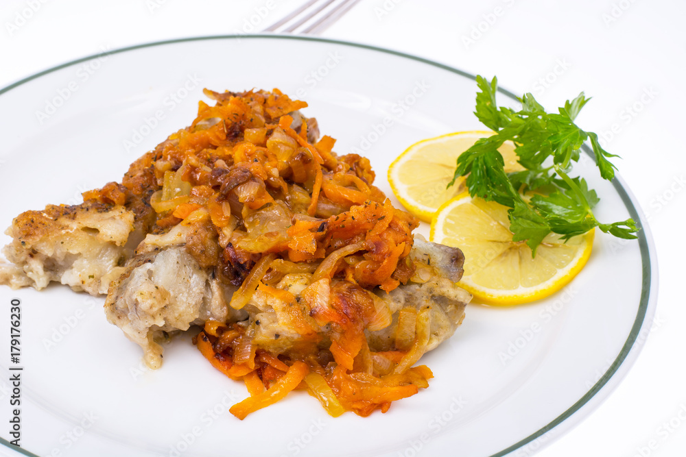 Fototapeta premium Fish with vegetable marinade