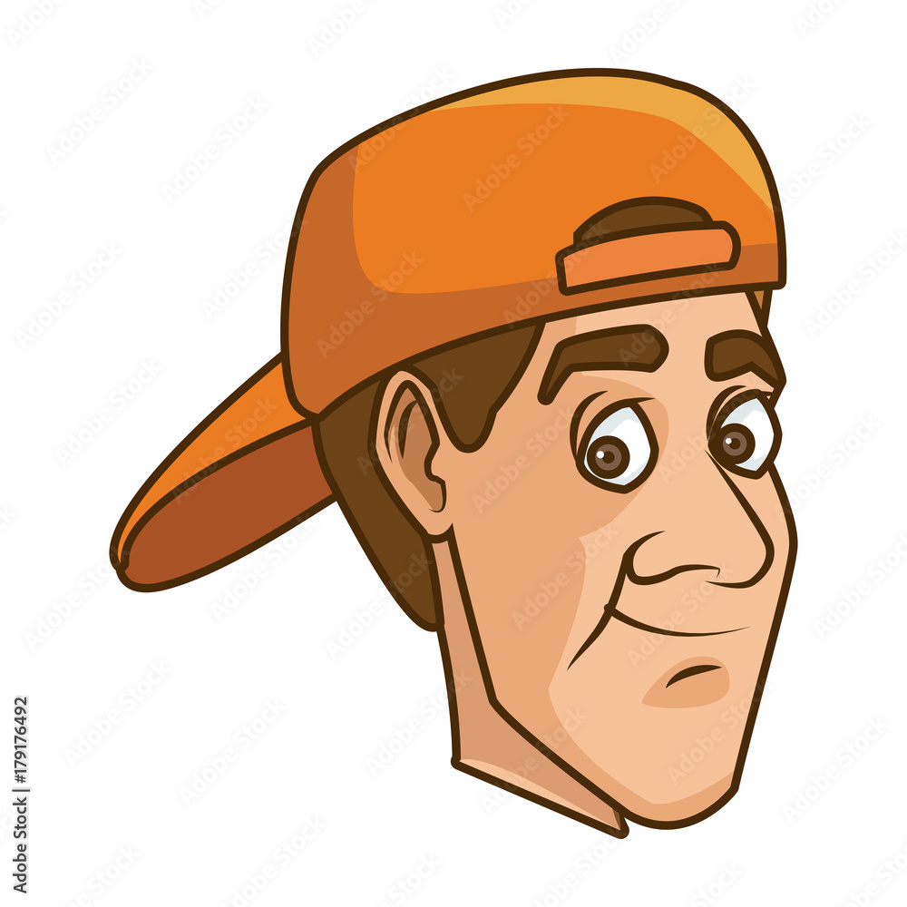 Man with hat icon vector illustration graphic design