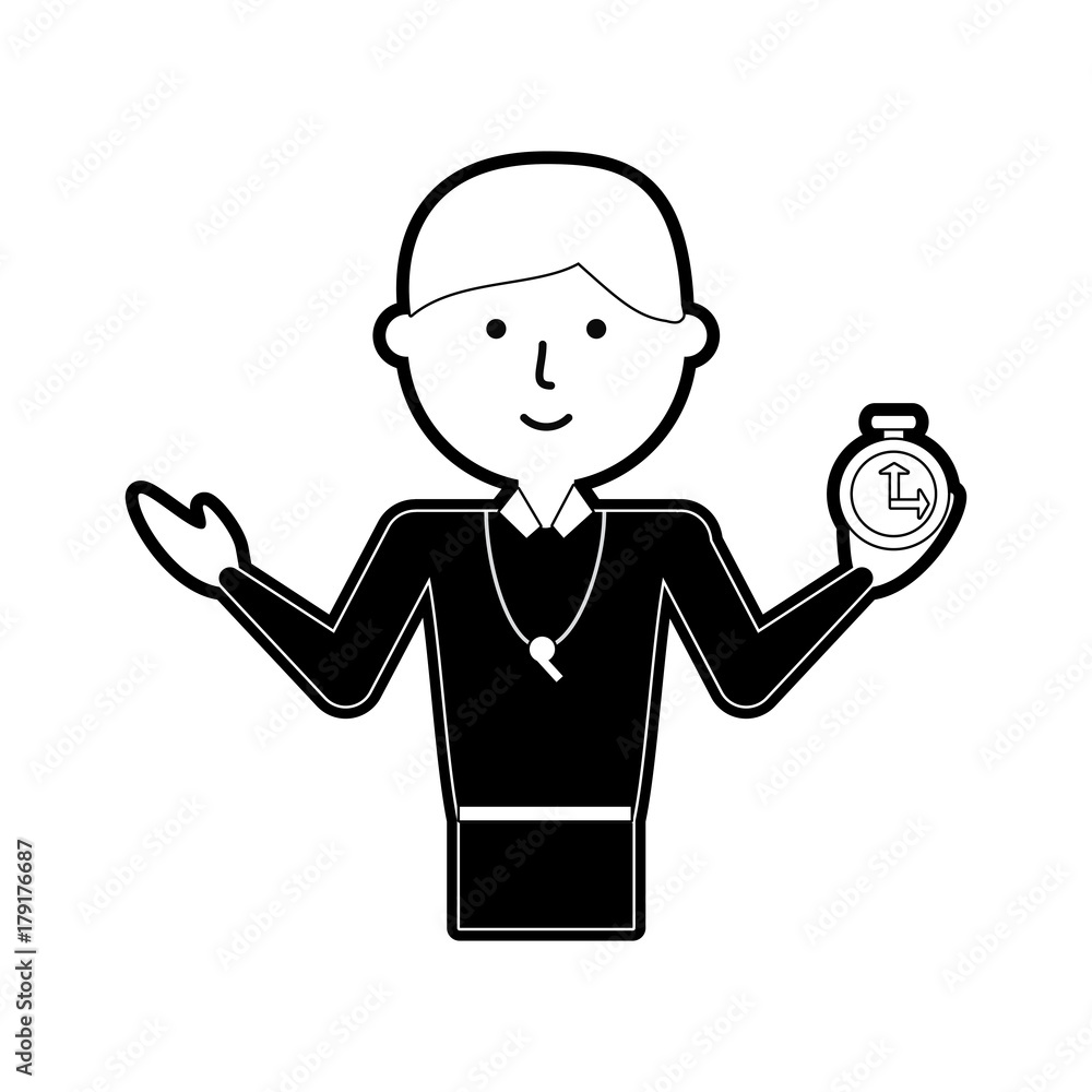 flat line monochromatic teacher man over white background vector illustration flat line monochromatic teacher man over white background vector illustration