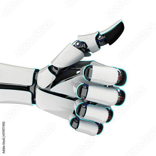 Obraz na płótnie 3D rendering robotic hand on a white background