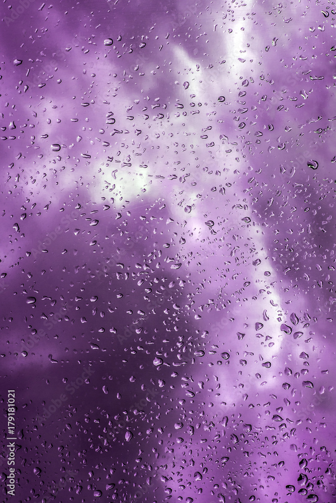 Water Drops on Glass, Purple