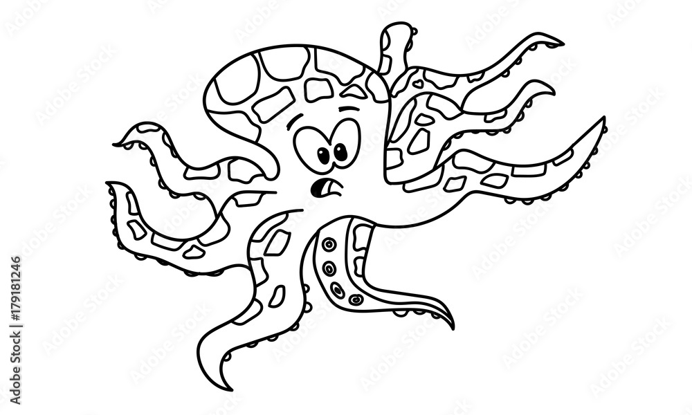 Oktopus - Tintenfisch - Ausmalbild Oktopus - Tintenfisch - Ausmalbild