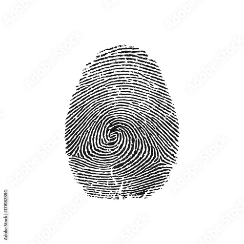 vector illustration of a magnifying glass over a fingerprint