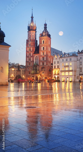 Krakow rainy autumn