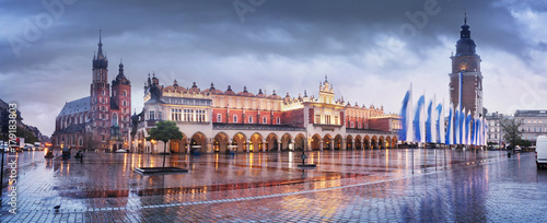 Krakow rainy autumn