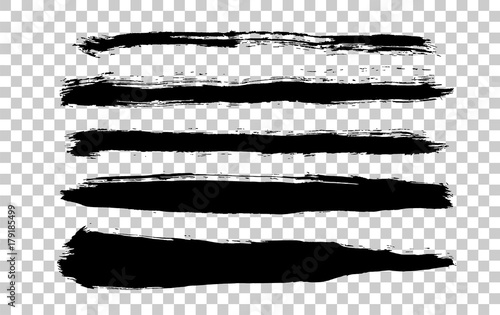 Handwrite Brush strokes set. Handmade design elements. Isolated object. Vector Illustration.