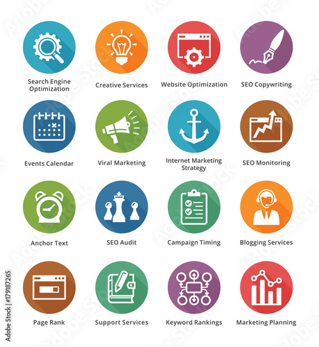 SEO & Internet Marketing Icons Set 5 - Dot Series
