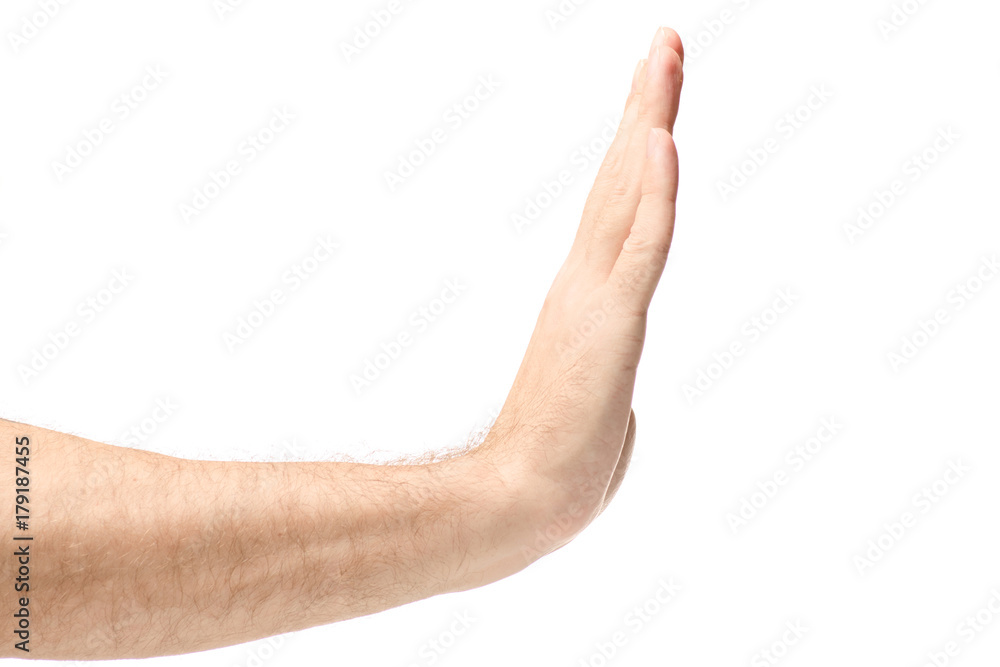 Male hand stop