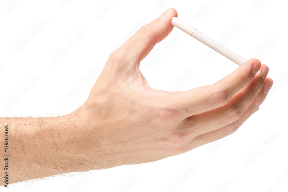 Male hand holding a cigarette Male hand holding a cigarette
