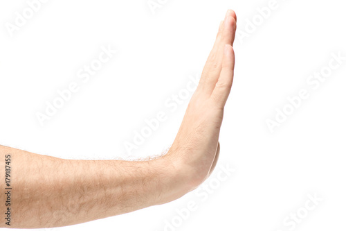 Male hand stop
