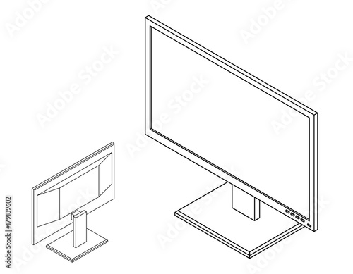 Computer monitor. Isolated ...