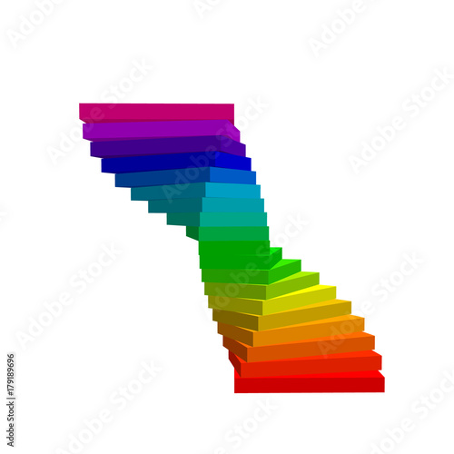 Spiral staircase. Isolated on white background.3d Vector colorful illustration.